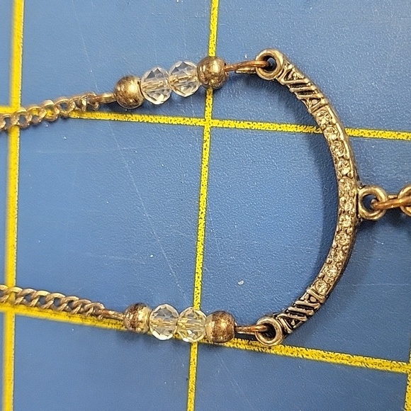 Vintage Antique Gold Tone Rhinestone Beads Tassel 30" + 3" Extension Necklace - Picture 6 of 8